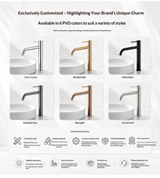 Robinet de lavabo en acier inoxydable 304 à poignée unique et à trou unique, avec cartouche céramique et revêtement PVD multicolore pour salle de bain