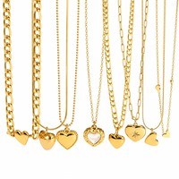 Colliers chaînes de mode en acier inoxydable plaqué or 18 carats, étanches et inaltérables, pour la Saint-Valentin, vente en gros