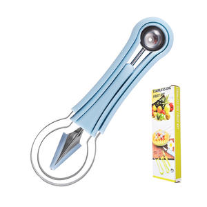 ชุดอุปกรณ์ผลไม้สแตนเลส 3 in 1 ที่ตักเมลอน มีดแกะสลักผลไม้ ที่ตักผลไม้ ที่ปอกผักและผลไม้ - Product Image 6