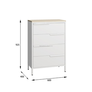 Armoire <span class=keywords><strong>de</strong></span> rangement multifonctionnelle à 4 tiroirs avec pieds en métal, <span class=keywords><strong>table</strong></span> d'appoint pour salon et organisateur <span class=keywords><strong>de</strong></span> chevet pour chambre à coucher - Product Image 5