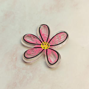 Nouveau produit créatif Transparent en relief Graffiti fleur de cerisier couleur boucles d'oreilles bricolage accessoires acrylique charme accessoires - Product Image 4