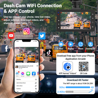 Caméra de tableau de bord 4K à double objectif 3 pouces, caméra avant et arrière, écran IPS, Wi-Fi intégré, GPS, commande vocale, vision nocturne, enregistreur DVR pour voiture
