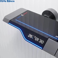 2025 Offre Spéciale Piano Key LED Ensemble de douche 4 fonctions Affichage numérique chaud et froid Ensemble de robinet de douche de salle de bain en laiton