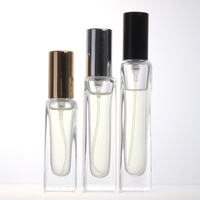 Mini flacon de parfum vide en verre transparent de 8 ml, 10 ml, 15 ml, flacon pulvérisateur à sertir, impression de logo, emballage personnalisé, voyage et échantillon