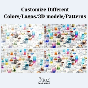 Bicchiere in Vetro Trasparente da 400ml con Lettere, per Succhi, <span class=keywords><strong>Acqua</strong></span> e Caffè Freddo, Tazza da Caffè per Relax, Articoli per Bevande Fai-da-Te 56H - Product Image 5