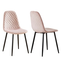 Nouvelle chaise de salle à manger en velours rembourrée moderne