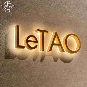<span class=keywords><strong>Lettere</strong></span> LED Retroilluminate 3D Personalizzate in Tono Oro con Logo per Insegne di Università ed Edifici Aziendali - Product Image 4