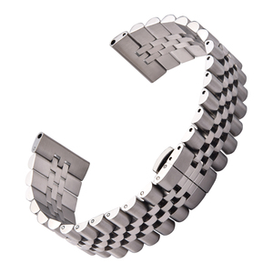 JAETIUM Correa de Reloj de Acero Inoxidable Personalizada OEM a Precio de Fábrica, Hebilla de Mariposa de Lujo, Brazalete de Repuesto de Metal para Reloj de 24 mm - Product Image 1