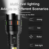 Lampe torche LED laser blanche, Power Bank, Type-C, double éclairage latéral COB, zoom 1000M, écran LCD, torche tactique rechargeable
