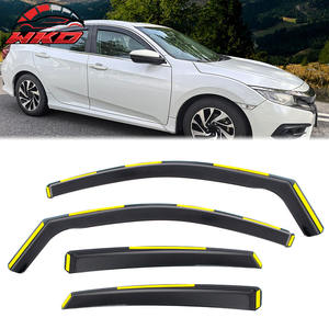 Déflecteurs de vitres latérales pour Honda Civic berline 16-21, en PC injecté, à encastrer, protection des portières de voiture - Product Image 1