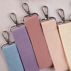 Porte-clés DIY pour bagages, pendentif, étiquette nominative, en toile couleur unie, avec sangle - Product Image 4