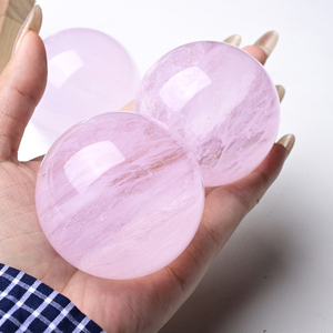 Esfera <span class=keywords><strong>de</strong></span> <span class=keywords><strong>Cristal</strong></span> <span class=keywords><strong>Rosa</strong></span> Premium para Curación Espiritual y Regalos - Product Image 2