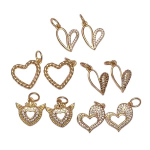 Pendentif Cœur en Nacre Plaqué Or 18 carats, Composants de Bijoux DIY pour Collier Bracelet, Vente en Gros - Product Image 5