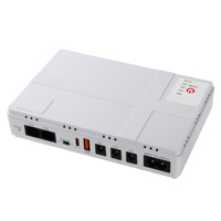 QIXIN Mini DC UPS Portabel 10400mAh Baterai Lithium 5V-24V 24W Fase Tunggal Catu Daya Darurat untuk Ponsel Router WiFi