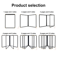 JINDA 701A 8.5''x11'' Couvertures de menu haut de gamme en cuir PU et PVC transparentes, coins noirs et dorés, pour restaurants, hôtels, cafés