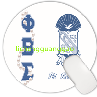 Tapis de souris circulaire personnalisé avec motif de sororité ZPB Zeta Phi Beta, base en caoutchouc antidérapante, tapis de souris pour ordinateur