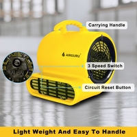 Airguru 1/2Hp 1000Cfm Air Mover Sèche-tapis Ventilateur de sol pour la restauration des dommages causés par l'eau et le séchoir à cage pour animaux domestiques