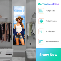 Écran publicitaire LCD Android ultra-large de 64 pouces pour magasin de vêtements, type barre, pour affichage intérieur