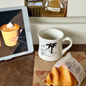 Wholesale Beach Theme Palm Tree Coffee Cup Ceramic Mug Custom Logo Printed - Product Image 6