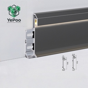Battiscopa Moderno a LED in Alluminio 6063-T5 Anodizzato IP44 Resistente all'Umidità per Hotel, Villa, Camera <span class=keywords><strong>da</strong></span> Letto, Soggiorno - Nascosto - Product Image 3