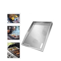 Plaque de cuisson universelle YINHAO 430 en acier inoxydable, plaque de cuisson plate en acier inoxydable de 4 mm pour le camping et les fêtes