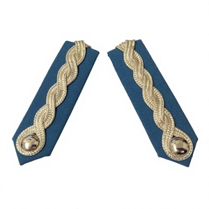 Collar Tabs Embroidered Fabric Light Blue Air Silver Braid Plain Buttons <b>Press</b>-<b>stud</b> Fit Insignia Eco-friendly Custom Color - Product Image 1