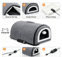 MEEW Lit chauffant USB pour chat, usage double, maison chaude pour petits chats et chiens