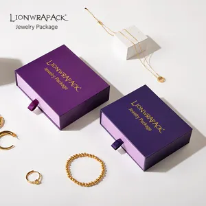 Lionwrapack OEM luxe collier boucle d'oreille bague emballage cadeau papier vert Double porte ouverte boîte à bijoux