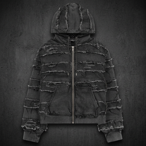 Sudadera con capucha pesada de invierno para hombre con cremallera, logotipo personalizado, bordado, diseño vintage desgastado, 100% algodón - Product Image 3
