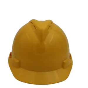 Желтый цветной v-образный ABS HDPE промышленный строительный защитный шлем, защитная жесткая шляпа с CE EN397 для рынка Ближнего Востока