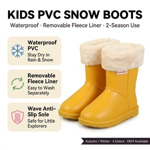 <span class=keywords><strong>Stivali</strong></span> <span class=keywords><strong>da</strong></span> <span class=keywords><strong>neve</strong></span> in PVC per bambini con fodera in pelliccia rimovibile, impermeabili, suola antiscivolo, altezza media polpaccio, caldi per l'inverno, per bambini piccoli, per <span class=keywords><strong>neve</strong></span> <span class=keywords><strong>e</strong></span> <span class=keywords><strong>pioggia</strong></span> all'aperto - Product Image 1