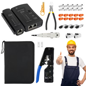 Industrial <b>Wire</b> Crimper 6P8P Network <b>Tool</b> Kit With Tester And Accessories For Ethernet Installation - Product Image 1