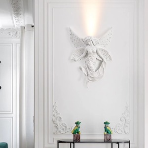 Applique Murale PM French Cupid Design, Style Baroque Vintage, Ange, pour Couloir, Chevet, Salon, et Éclairage de Fond TV - Product Image 1