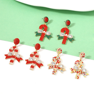 Pendientes Colgantes Navideños con Diseño de Árbol de Navidad, Accesorios Festivos, Pendientes con Lazo Navideño, Pendientes Bonitos - Product Image 1