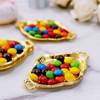 Mini plateau d'affichage de bonbons en or en plastique faveurs boîte de cadeaux décoration de spectacle de fête de mariage boîte de plateau de chocolat en or