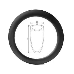 Pro 20 Inci 451 23Mm Lebar 50Mm Kedalaman Serat Karbon Clincher Rim