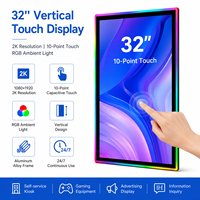 Nouvel écran tactile capacitif vertical de 32 pouces avec interfaces USB DVI, affichage interactif LED RVB pour kiosque en libre-service