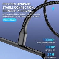 Câble USB Type C tressé en cuivre pur, fourni par l'usine, charge rapide, transfert de données 480 Mbps, connecteur nickelé, multicolores, compatible iOS