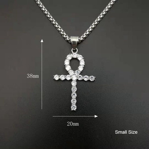 NS1141 Trendy Stainless Steel Cross Charm Pendant <strong>Necklace</strong> ,fashion 18k <strong>Gold</strong> Hiphop <strong>Ankh</strong> Men <strong>Necklace</strong> - Product Image 4