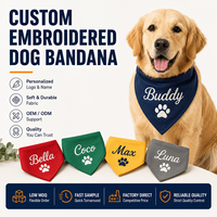 Bandana pour chien brodé sur mesure, motif écossais, triangle, avec logo à nouer, cadeau promotionnel de vacances, vente en gros