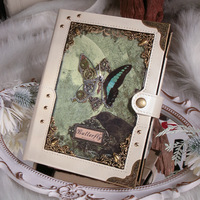 Journal en cuir fait main vintage, impression rétro, cahiers de grimoires avec fermoir à cadenas, cadeau original pour la sorcellerie