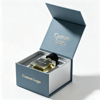 Boîte magnétique personnalisée OEM avec logo en relief doré, emballage cadeau de luxe pour flacon de parfum carré en verre, boîte en papier rigide