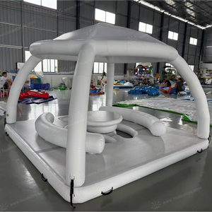 Cabaña Flotante Inflable con Toldo y Mesa, Plataforma de Descanso para 6-8 Personas, Isla Flotante para Fiestas Acuáticas, para <span class=keywords><strong>Lago</strong></span>, Playa, Yate - Product Image 4
