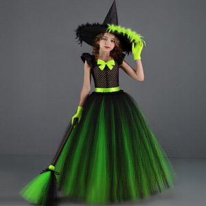 Costume de sorcière magique, <span class=keywords><strong>robe</strong></span> longue noire, costume de sorcière pour Halloween avec accessoires, performance scénique - Product Image 4