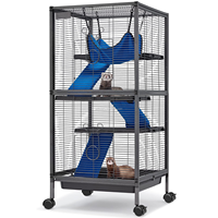 Cage carrée tubulaire de luxe pour animaux de compagnie de 20 "x 20" avec roulettes pour relocalisation