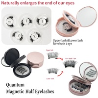 Cils magnétiques en gros effet œil de renard, en fibres PBT, imperméables, à longue queue, aspect naturel, demi-cils magnétiques pour usage quotidien