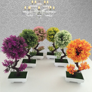 ต้นบอนไซทรงกลมประดิษฐ์ในกระถางพลาสติก ตกแต่งบ้านและโต๊ะทำงาน - Product Image 1