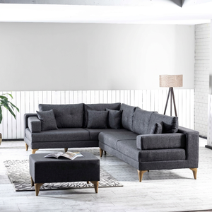 Canapé-lit modulaire convertible trois places en tissu, style européen moderne, avec rangement, pour salon, mobilier de maison, villa - Product Image 1