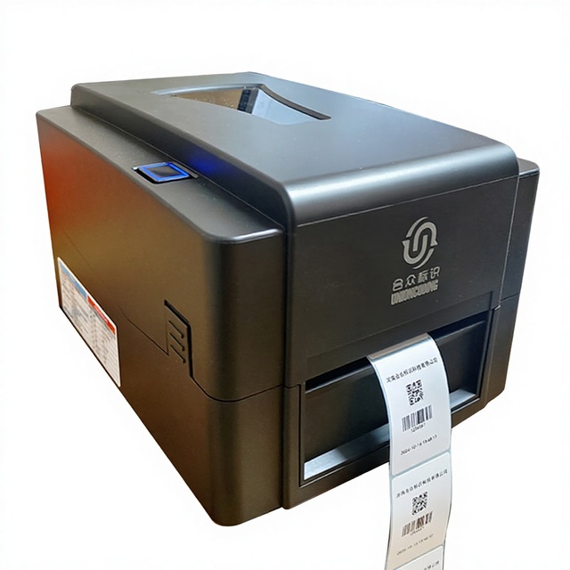 300DPI 4" Wide Thermal Transfer Desktop Label Printer Barcode Ribbon Printer Label Wash Label Printer for Clothing