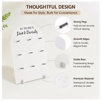 Support mural en acrylique blanc poli en forme de donut, personnalisable avec texte, panneau d'affichage moderne pour mariage, douche nuptiale, table de desserts